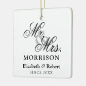 Herr und Frau Newlyweds Elegant Luxury Keramikornament (Links)