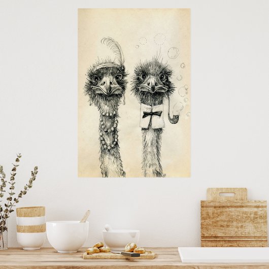 Herr und Frau Ostrich Poster (Küche)