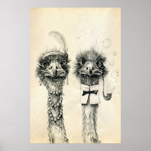 Herr und Frau Ostrich Poster (Vorne)