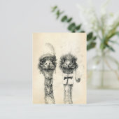 Herr und Frau Ostrich Postkarte (Stehend Vorderseite)