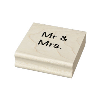 Herr und Frau Paare nennen Monogramm Text einfache Gummistempel