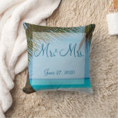 Herr und Frau Palm Trees on Beach Wedding Pillows Kissen (Decke)