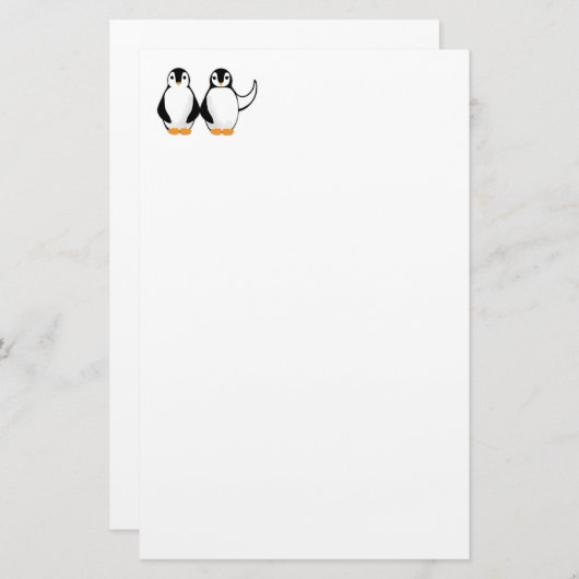 Herr und Frau Penguin Design Briefpapier (Vorne/Hinten)