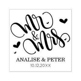 Herr und Frau - personalisierte Hochzeits-Briefmar Gummistempel