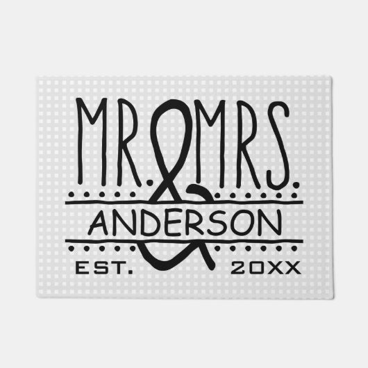 Herr und Frau Personalized Wedding letzter Fußmatte (Vorderseite)