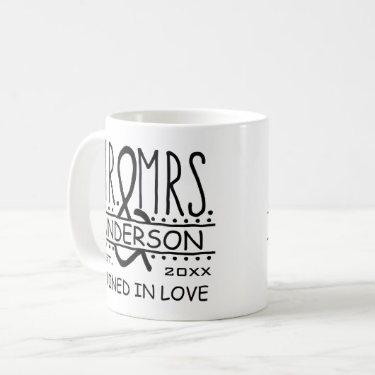 Herr und Frau Personalized Wedding letzter Kaffeetasse (Vorderseite Links)