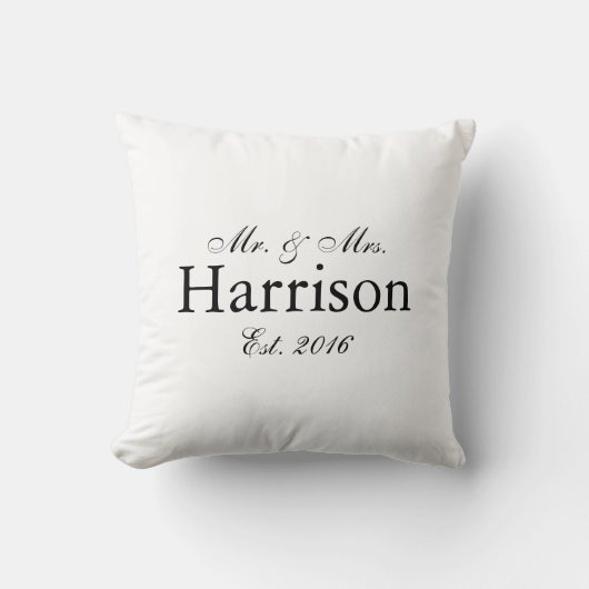 Herr und Frau Personalized Wedding Pillow Kissen (Vorderseite)