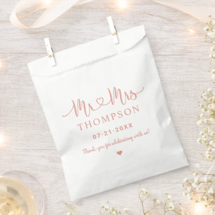 Herr und Frau Rose Gold Herz Schrift Monogramm Hoc Geschenktütchen