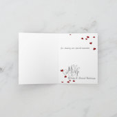 Herr und Frau | Ruby Heart Confetti Vielen Dank Dankeskarte (Innenseite)