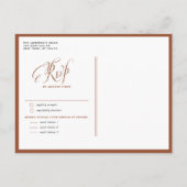 Herr und Frau Rustic Calligraphy Terracotta Weddin Einladungspostkarte (Rückseite)