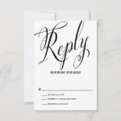 Herr und Frau Rustic Calligraphy Wedding RSVP Karte (Vorderseite)