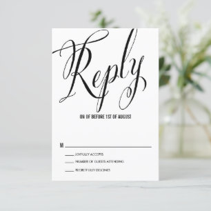 Herr und Frau Rustikale Kalligrafie Hochzeit RSVP Karte