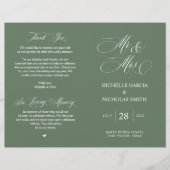 Herr und Frau, Sage Green, Foldable Wedding Progra (Vorderseite)