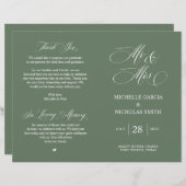 Herr und Frau, Sage Green, Foldable Wedding Progra (Vorne/Hinten)