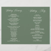Herr und Frau, Sage Green, Foldable Wedding Progra (Rückseite)