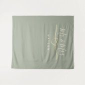 Herr und Frau Sage Green Wedding Background Wandteppich (Vorderseite (Horizontal))