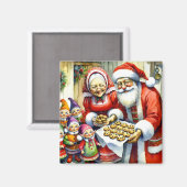 Herr und Frau Santa Claus, Cookie und Elfen Weihna Magnet (Vorderseite/Rückseite)