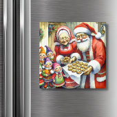 Herr und Frau Santa Claus, Cookie und Elfen Weihna Magnet