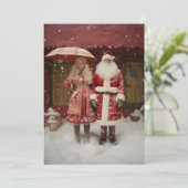 Herr und Frau Santa Claus Einladung (Stehend Vorderseite)