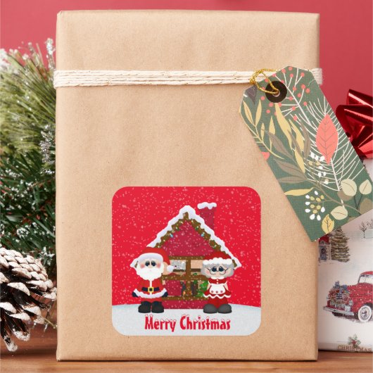 Herr und Frau Santa Claus Holiday Aufkleber (Feiertag)