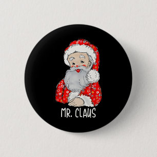 Herr und Frau Santa Claus Paare treffen Weihnachte Button