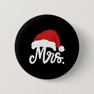 Herr und Frau Santa Claus Paare treffen Weihnachte Button