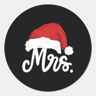 Herr und Frau Santa Claus Paare treffen Weihnachte Runder Aufkleber