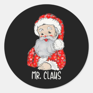 Herr und Frau Santa Claus Paare treffen Weihnachte Runder Aufkleber