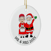 Herr und Frau Santa Claus Personalisierte Weihnach Keramik Ornament (Rechts)
