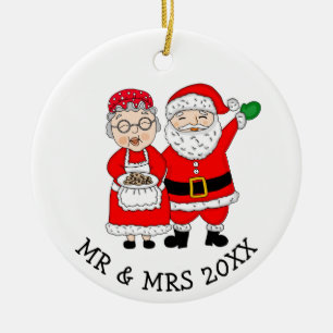 Herr und Frau Santa Claus Personalisierte Weihnach Keramik Ornament