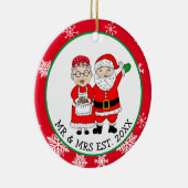Herr und Frau Santa Claus Personalisierte Weihnach Keramik Ornament (Rechts)