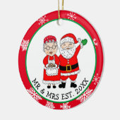 Herr und Frau Santa Claus Personalisierte Weihnach Keramik Ornament (Links)