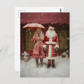 Herr und Frau Santa Claus Postkarte (Vorne/Hinten)