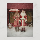 Herr und Frau Santa Claus Postkarte (Vorderseite)