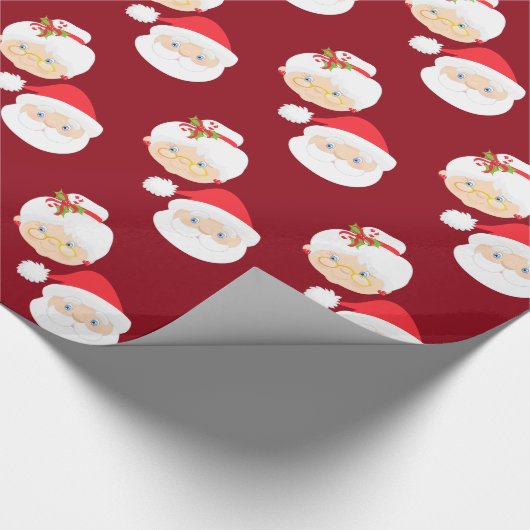 Herr und Frau Santa Claus Red Christmas Geschenkpapier (Ecke)