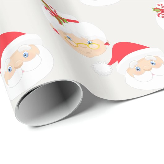 Herr und Frau Santa Claus Silver Weihnachten Geschenkpapier (Rolleneckpunkt)