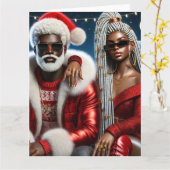 Herr und Frau Santa Faltkarte Karte (Gelbe Blume)