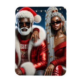 Herr und Frau Santa Faltkarte Magnet