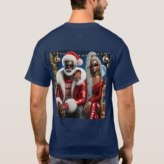 Herr und Frau Santa Faltkarte T-Shirt (Rückseite)