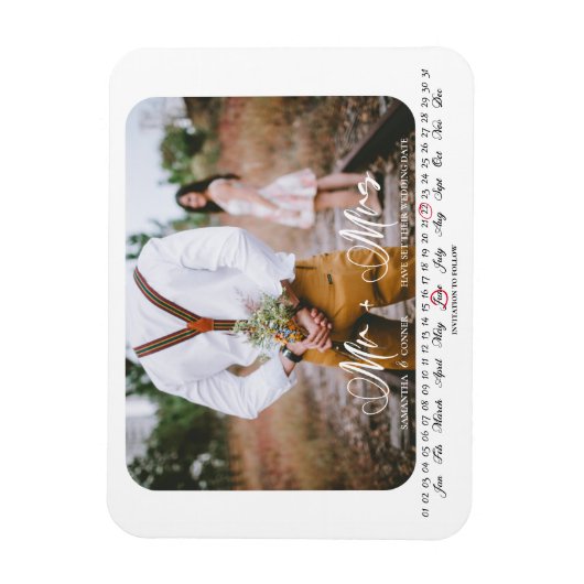 Herr und Frau Save the Date Infinity Calendar Magnet (Vertikal)