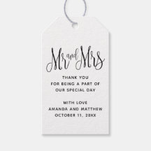 Herr und Frau Schwarz-Weiß-Hochzeit danke