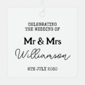 Herr und Frau Schwarz-Weiß-Name Ornament Aus Metall (Vorderseite)