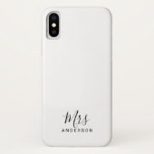 Herr und Frau| Schwarz-Weiß-Schrift Case-Mate iPhone Hülle (Rückseite)