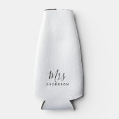 Herr und Frau | Schwarz-Weiß-Schrift Flaschenkühler (Vorderseite)