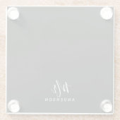 Herr und Frau | Schwarz-Weiß-Schrift Glasuntersetzer (Rückseite)