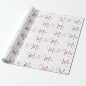 Herr und Frau Script Burgund Geschenkpapier (Ungerollt)