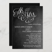 Herr und Frau Scroll Chalkboard Einladung (Vorne/Hinten)