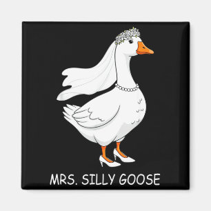 Herr und Frau Silly Goose Paar passende Hochzeit L Magnet
