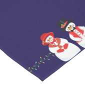 Herr und Frau Snowman Weihnachtslicht Kurzer Tischläufer (Ecke)