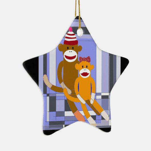 Herr-und Frau-Sock Affe Keramik Ornament (Rechts)